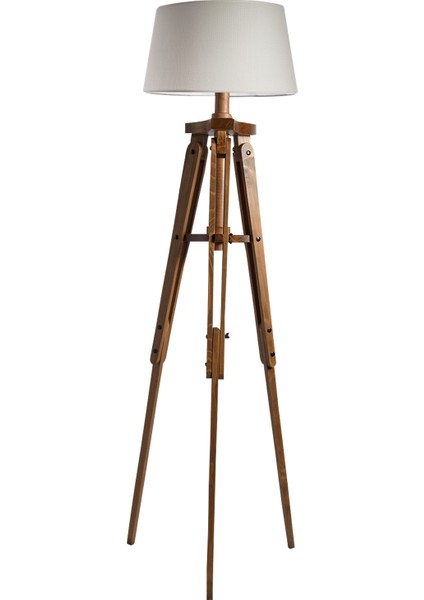 Piega Tripod Lambader Abajur Avize Aydınlatma Ahşap Naturel Ağaç Country Dekor Lamba Aplik Masif Doğal