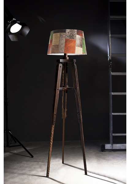 Piega Tripod Lambader Abajur Avize Aydınlatma Ahşap Ceviz Ağaç Country Dekor Lamba Aplik Masif Doğal fiyatları