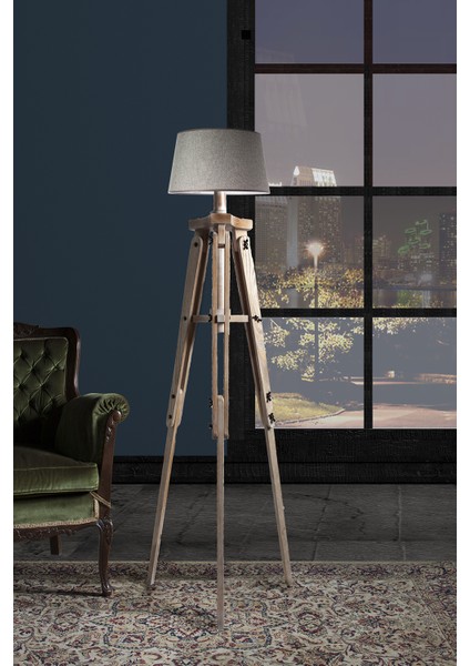 Piega Tripod Lambader Abajur Avize Aydınlatma Ahşap Ceviz Ağaç Country Dekor Lamba Aplik Masif Doğal fiyatları