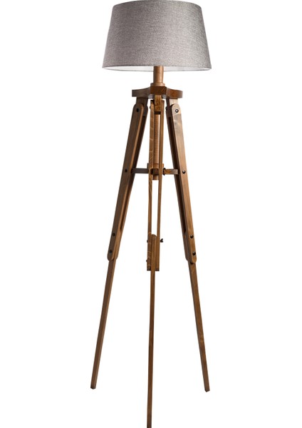 Piega Tripod Lambader Abajur Avize Aydınlatma Ahşap Naturel Ağaç Country Dekor Lamba Aplik Masif Doğal