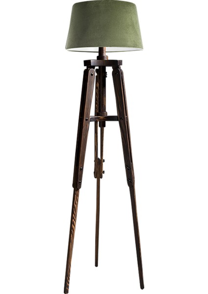 Piega Tripod Lambader Abajur Avize Aydınlatma Ahşap Ceviz Ağaç Country Dekor Lamba Aplik Masif Doğal