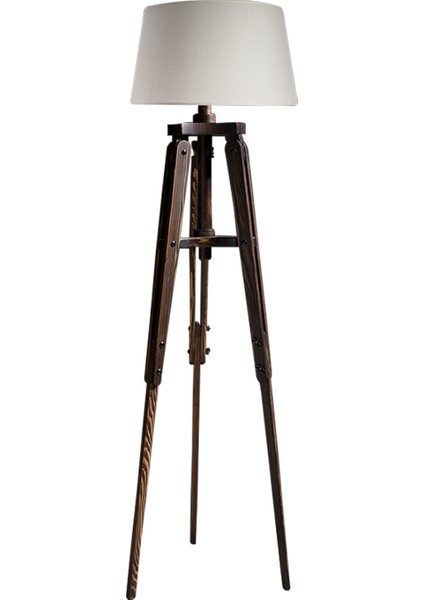 Piega Tripod Lambader Abajur Avize Aydınlatma Ahşap Ceviz Ağaç Country Dekor Lamba Aplik Masif Doğal