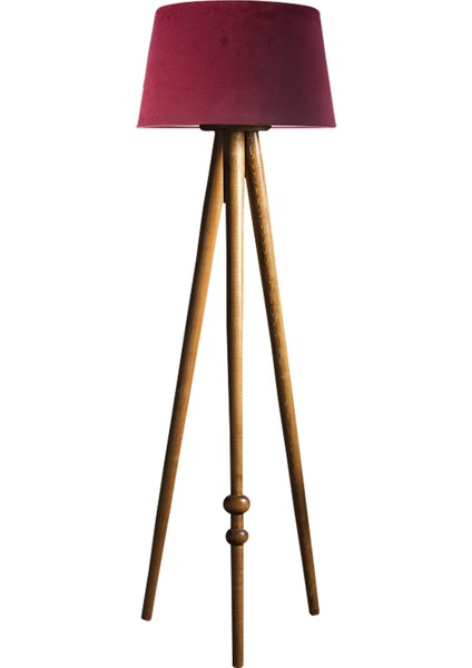 Round Leg Tripod Lambader Abajur Avize Aydınlatma Ahşap Naturel Ağaç Country Dekor Lamba Aplik Masif Doğal