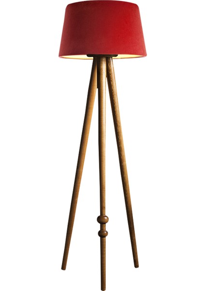Round Leg Tripod Lambader Abajur Avize Aydınlatma Ahşap Naturel Ağaç Country Dekor Lamba Aplik Masif Doğal