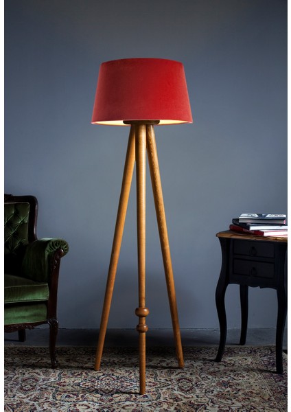 Round Leg Tripod Lambader Abajur Avize Aydınlatma Ahşap Naturel Ağaç Country Dekor Lamba Aplik Masif Doğal fiyatları