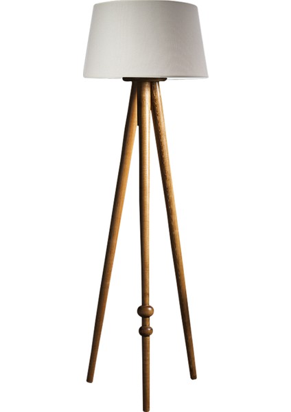 Round Leg Tripod Lambader Abajur Avize Aydınlatma Ahşap Naturel Ağaç Country Dekor Lamba Aplik Masif Doğal