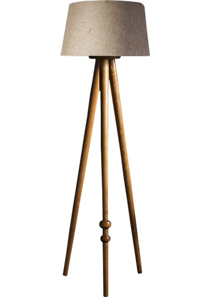 Round Leg Tripod Lambader Abajur Avize Aydınlatma Ahşap Naturel Ağaç Country Dekor Lamba Aplik Masif Doğal