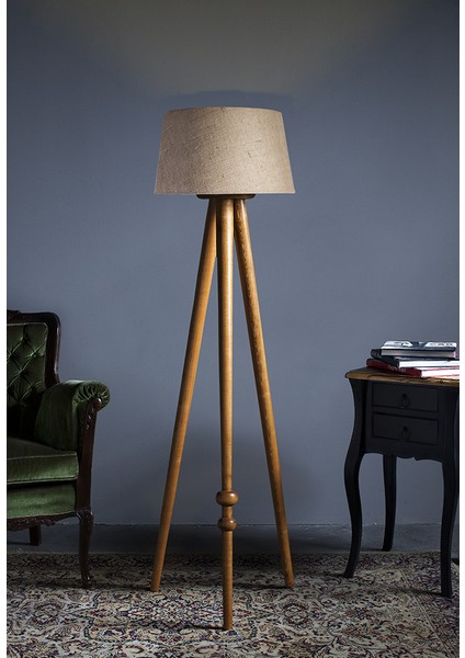 Round Leg Tripod Lambader Abajur Avize Aydınlatma Ahşap Naturel Ağaç Country Dekor Lamba Aplik Masif Doğal fiyatları