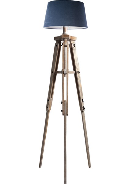 Piega Tripod Lambader Abajur Avize Aydınlatma Ahşap Ceviz Ağaç Country Dekor Lamba Aplik Masif Doğal