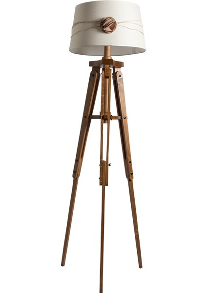 Piega Tripod Lambader Abajur Avize Aydınlatma Ahşap Naturel Ağaç Country Dekor Lamba Aplik Masif Doğal
