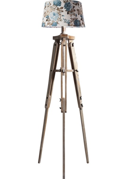 Piega Tripod Lambader Abajur Avize Aydınlatma Ahşap Ceviz Ağaç Country Dekor Lamba Aplik Masif Doğal