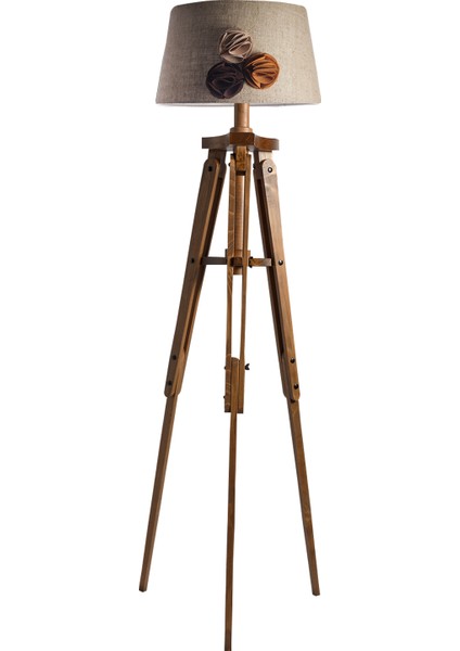 Piega Tripod Lambader Abajur Avize Aydınlatma Ahşap Naturel Ağaç Country Dekor Lamba Aplik Masif Doğal