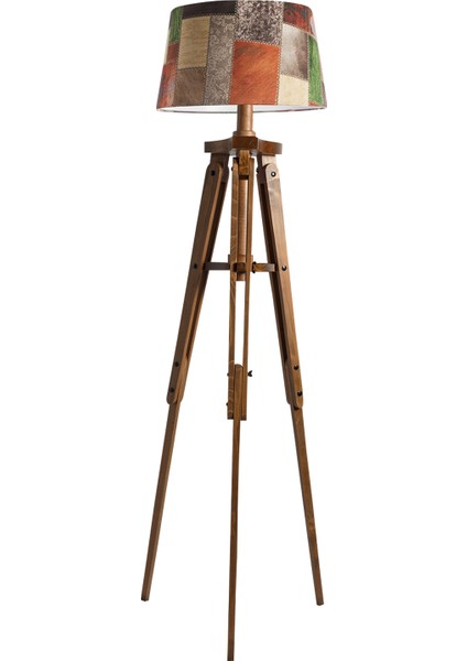 Piega Tripod Lambader Abajur Avize Aydınlatma Ahşap Naturel Ağaç Country Dekor Lamba Aplik Masif Doğal