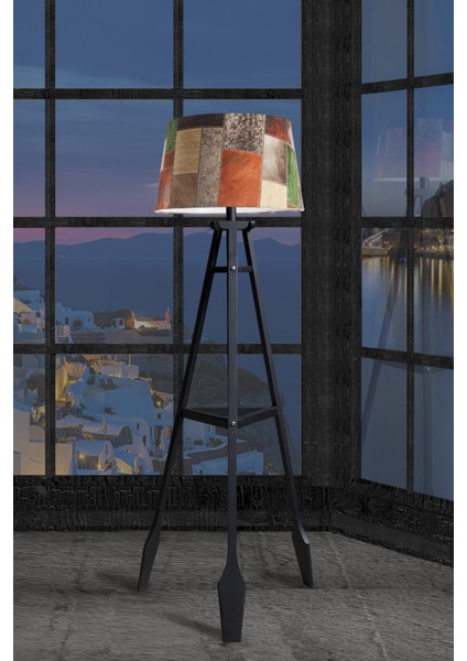 Remi Tripod Lambader Abajur Avize Aydınlatma Ahşap Siyah Ağaç Country Dekor Lamba Aplik Masif Doğal fiyatları