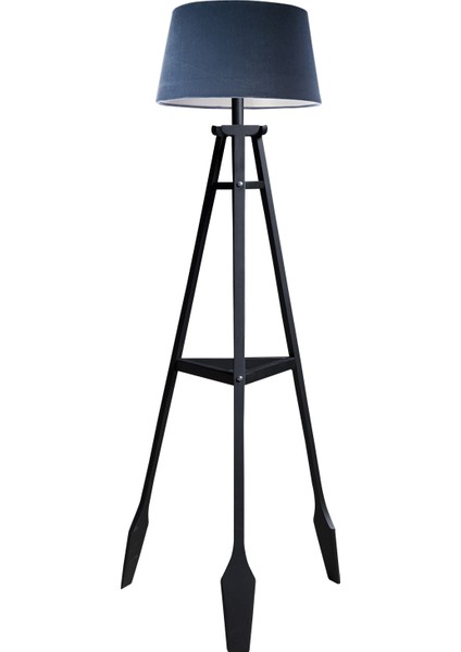 Remi Tripod Lambader Abajur Avize Aydınlatma Ahşap Siyah Ağaç Country Dekor Lamba Aplik Masif Doğal
