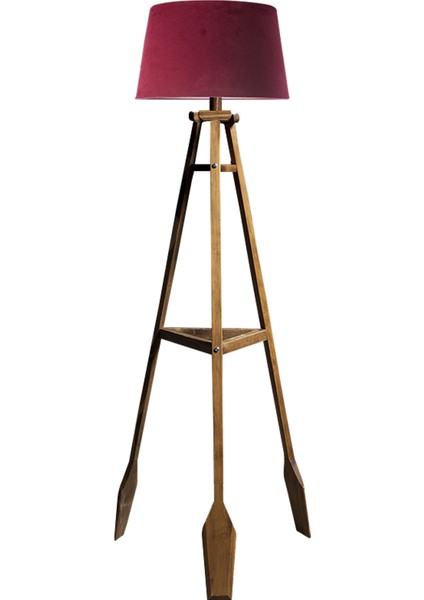 Remi Tripod Lambader Abajur Avize Aydınlatma Ahşap Naturel Ağaç Country Dekor Lamba Aplik Masif Doğal