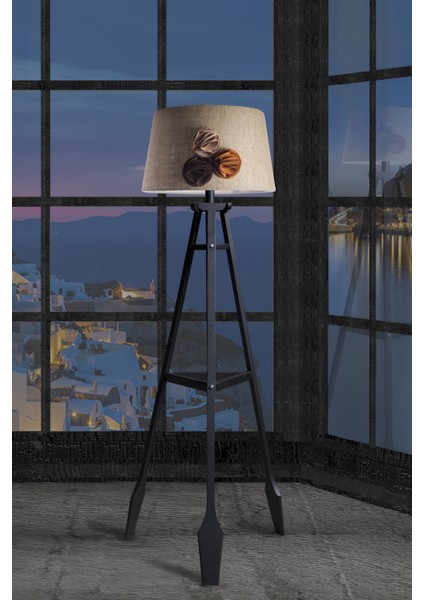 Remi Tripod Lambader Abajur Avize Aydınlatma Ahşap Siyah Ağaç Country Dekor Lamba Aplik Masif Doğal fiyatları