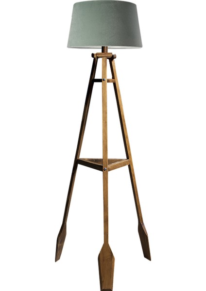 Remi Tripod Lambader Abajur Avize Aydınlatma Ahşap Naturel Ağaç Country Dekor Lamba Aplik Masif Doğal