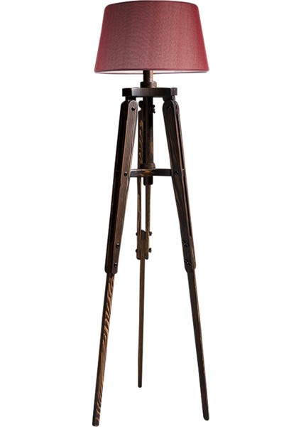 Piega Tripod Lambader Abajur Avize Aydınlatma Ahşap Ceviz Ağaç Country Dekor Lamba Aplik Masif Doğal