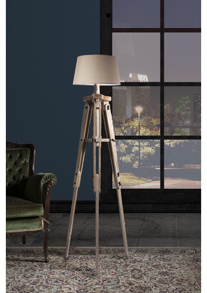 Piega Tripod Lambader Abajur Avize Aydınlatma Ahşap Ceviz Ağaç Country Dekor Lamba Aplik Masif Doğal fiyatları