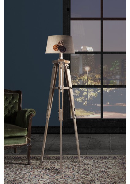 Piega Tripod Lambader Abajur Avize Aydınlatma Ahşap Ceviz Ağaç Country Dekor Lamba Aplik Masif Doğal fiyatları