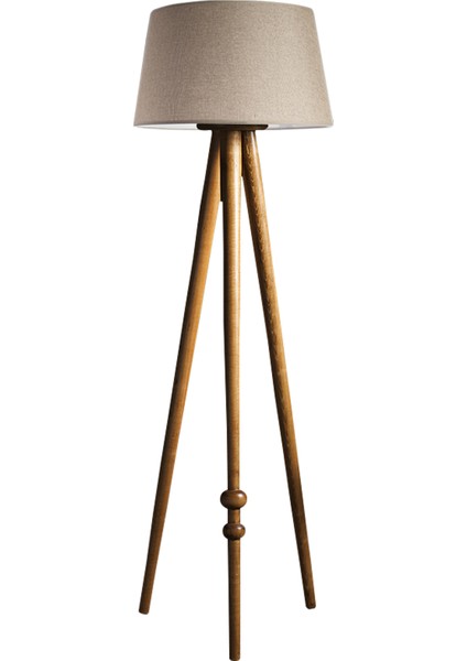 Round Leg Tripod Lambader Abajur Avize Aydınlatma Ahşap Naturel Ağaç Country Dekor Lamba Aplik Masif Doğal