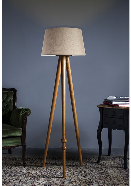 Round Leg Tripod Lambader Abajur Avize Aydınlatma Ahşap Naturel Ağaç Country Dekor Lamba Aplik Masif Doğal fiyatları