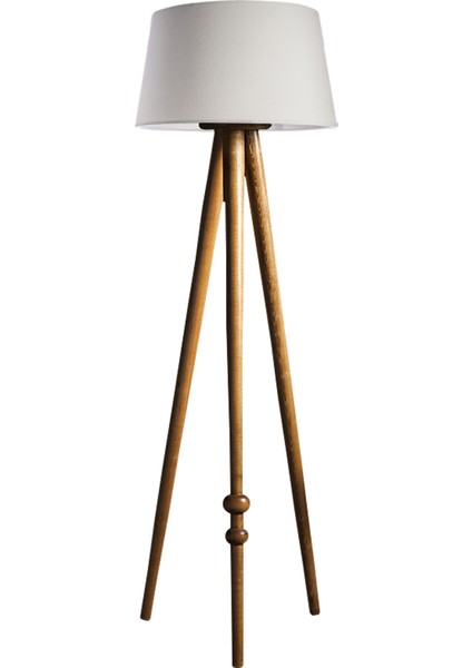 Round Leg Tripod Lambader Abajur Avize Aydınlatma Ahşap Naturel Ağaç Country Dekor Lamba Aplik Masif Doğal