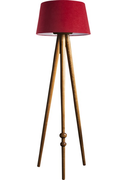 Round Leg Tripod Lambader Abajur Avize Aydınlatma Ahşap Naturel Ağaç Country Dekor Lamba Aplik Masif Doğal