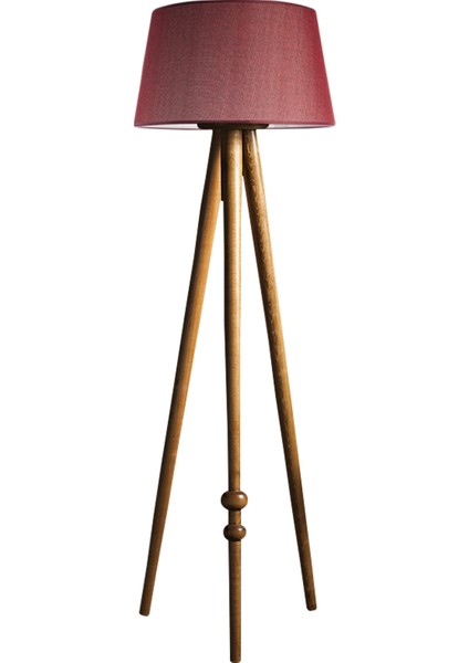 Round Leg Tripod Lambader Abajur Avize Aydınlatma Ahşap Naturel Ağaç Country Dekor Lamba Aplik Masif Doğal