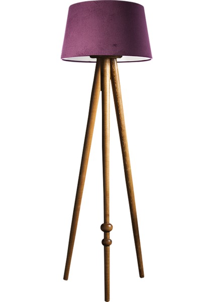 Round Leg Tripod Lambader Abajur Avize Aydınlatma Ahşap Naturel Ağaç Country Dekor Lamba Aplik Masif Doğal