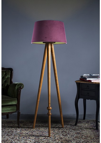 Round Leg Tripod Lambader Abajur Avize Aydınlatma Ahşap Naturel Ağaç Country Dekor Lamba Aplik Masif Doğal fiyatları