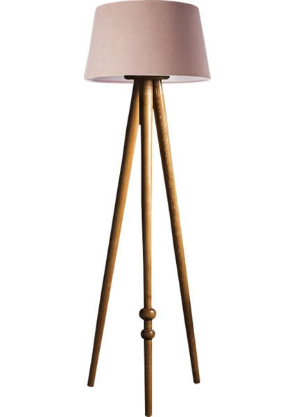 Round Leg Tripod Lambader Abajur Avize Aydınlatma Ahşap Naturel Ağaç Country Dekor Lamba Aplik Masif Doğal