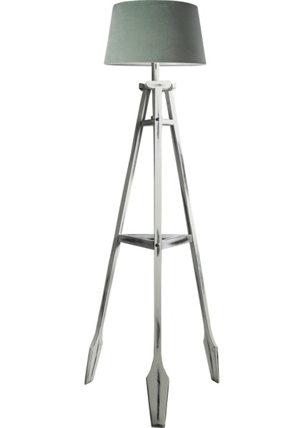 Remi Tripod Lambader Abajur Avize Aydınlatma Ahşap Beyaz Eskitme Ağaç Country Dekor Lamba Aplik Masif Doğal