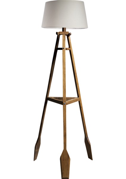 Remi Tripod Lambader Abajur Avize Aydınlatma Ahşap Naturel Ağaç Country Dekor Lamba Aplik Masif Doğal