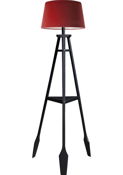 Remi Tripod Lambader Abajur Avize Aydınlatma Ahşap Siyah Ağaç Country Dekor Lamba Aplik Masif Doğal