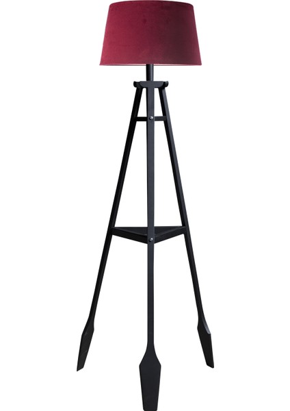 Remi Tripod Lambader Abajur Avize Aydınlatma Ahşap Siyah Ağaç Country Dekor Lamba Aplik Masif Doğal