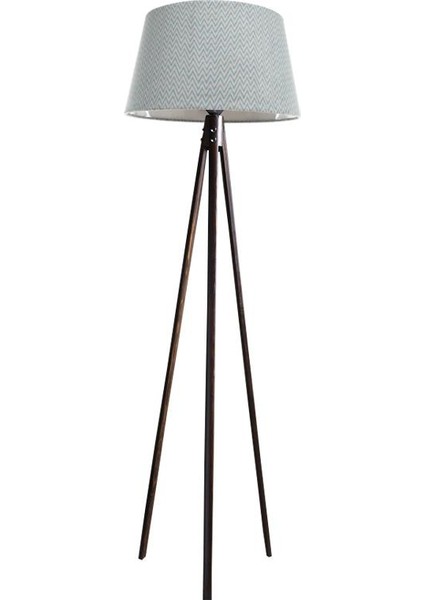 Oval 3 Ayak Tripod Lambader Abajur Köşe Lambası Ahşap Ceviz Ağaç Country Dekor Lamba Aplik Masif Doğal