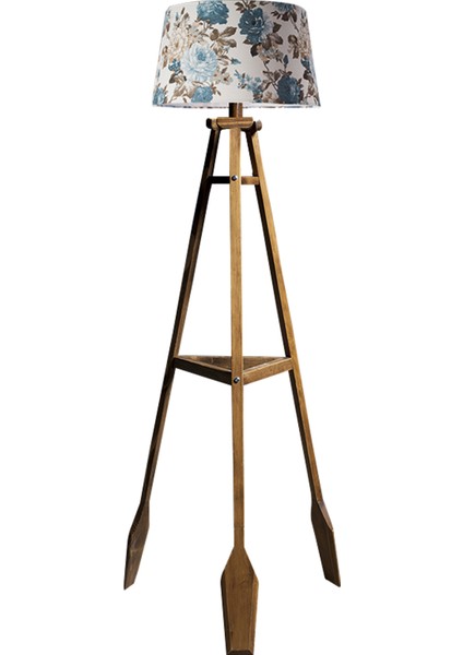 Remi Tripod Lambader Abajur Avize Aydınlatma Ahşap Naturel Ağaç Country Dekor Lamba Aplik Masif Doğal