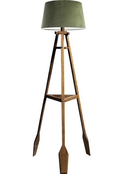 Remi Tripod Lambader Abajur Avize Aydınlatma Ahşap Naturel Ağaç Country Dekor Lamba Aplik Masif Doğal