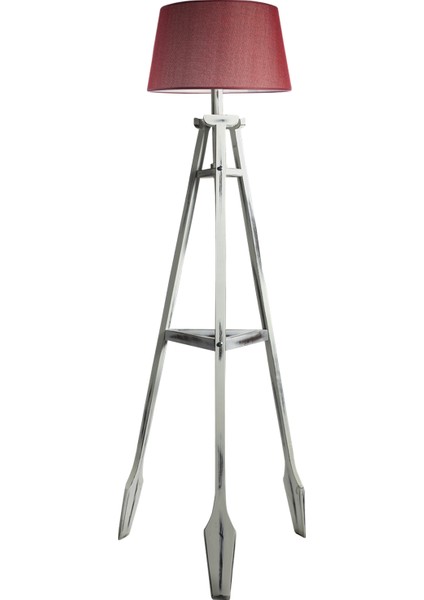 Remi Tripod Lambader Abajur Avize Aydınlatma Ahşap Beyaz Eskitme Ağaç Country Dekor Lamba Aplik Masif Doğal