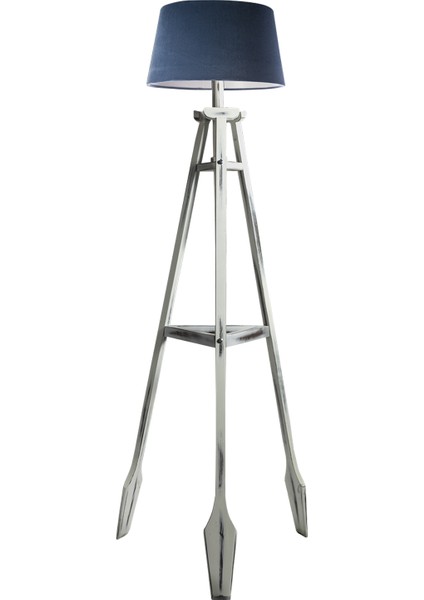 Remi Tripod Lambader Abajur Avize Aydınlatma Ahşap Beyaz Eskitme Ağaç Country Dekor Lamba Aplik Masif Doğal