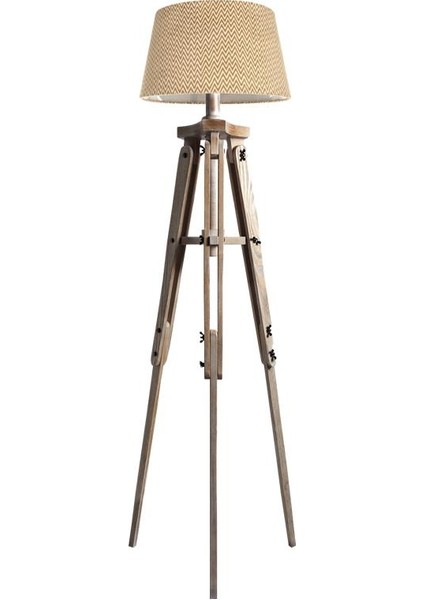 Piega Tripod Lambader Abajur Köşe Lambası Aydınlatma Ahşap Fosil Eskitme Ağaç Country Masif Doğal indirimleri