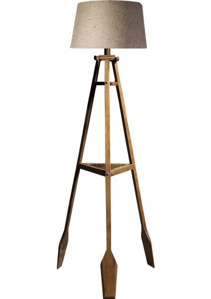 Remi Tripod Lambader Abajur Avize Aydınlatma Ahşap Naturel Ağaç Country Dekor Lamba Aplik Masif Doğal
