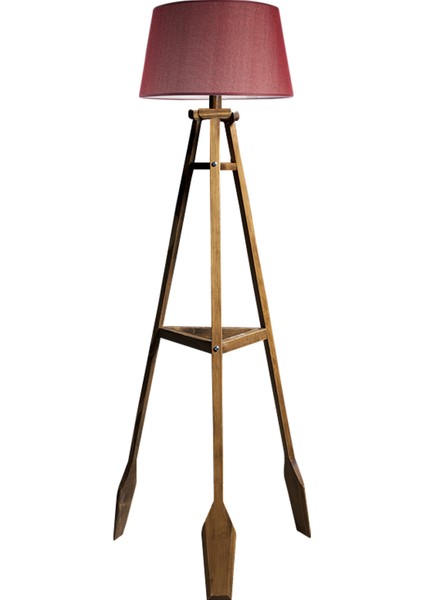 Remi Tripod Lambader Abajur Avize Aydınlatma Ahşap Naturel Ağaç Country Dekor Lamba Aplik Masif Doğal