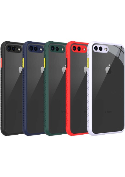 Apple iPhone 8 Plus Kılıf Kamera ve Köşe Korumalı Aircolor Kapak Kırmızı