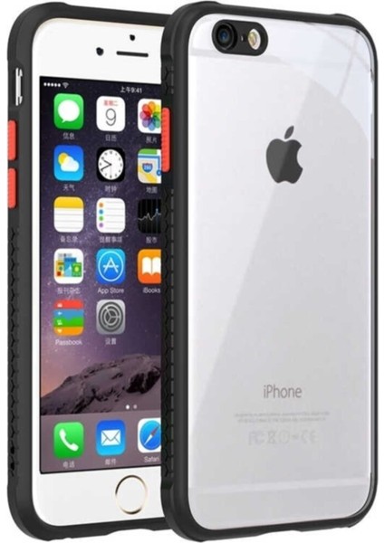 Apple iPhone 6s Kılıf Kamera ve Köşe Korumalı Aircolor Kapak - Siyah