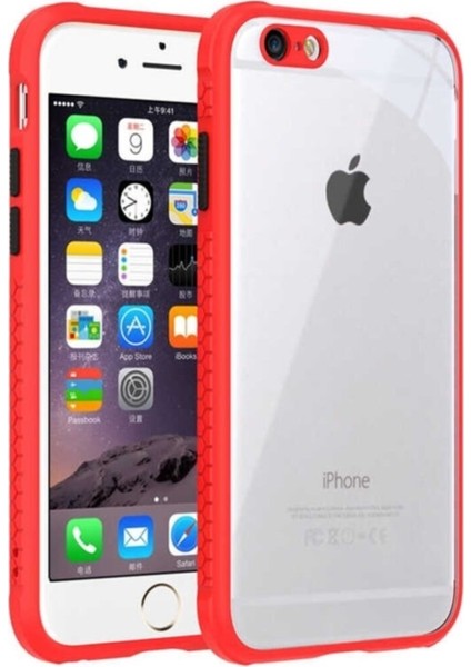Apple iPhone 6s Kılıf Kamera ve Köşe Korumalı Aircolor Kapak - Kırmızı
