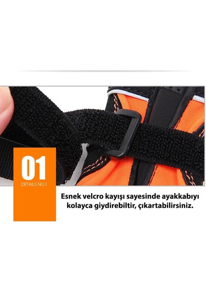 Suya Dayanıklı, Mikrofiber Kumaşlı Turuncu Köpek Ayakkabısı