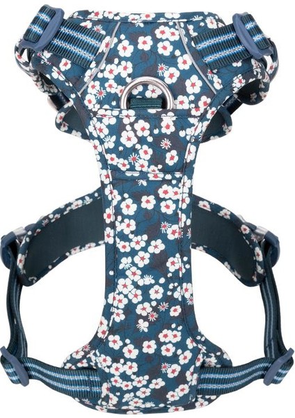 Çiçek Desenli, Alüminyum D-Halkalı, Ergonomik Mavi Göğüs Tasması fiyatları